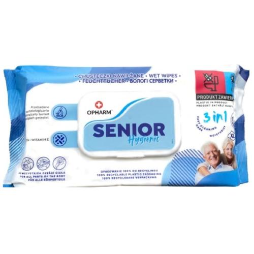 Opharm Senior Hygienic chusteczki nawilżane dla osób starszych, 72szt.