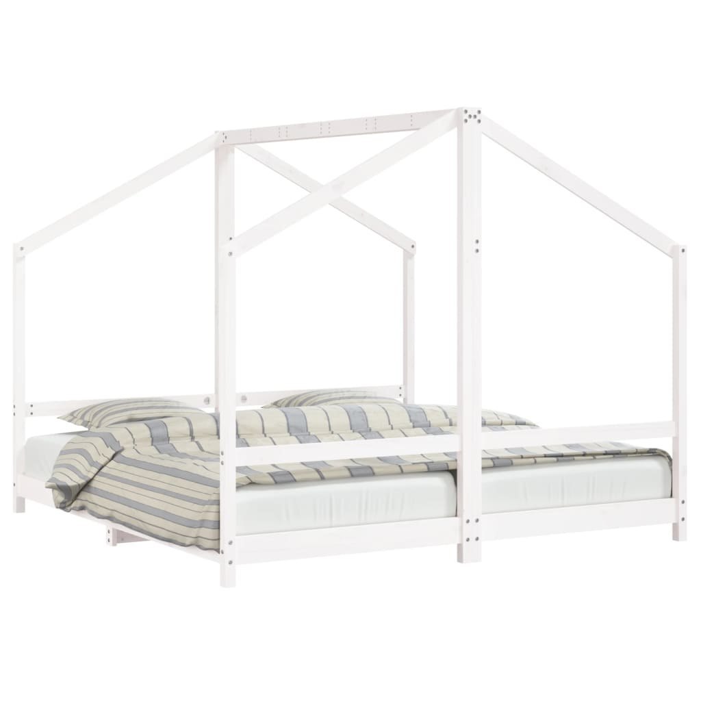 Фото - Манеж VidaXL Rama łóżka dziecięcego, biała, 2x cm, drewno sosnowe Lumarko! (90x190)