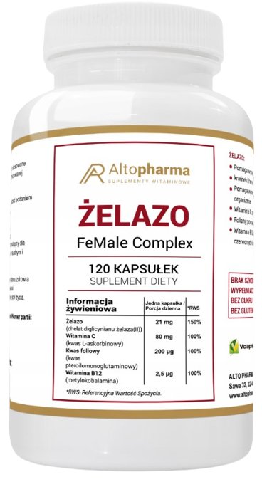 AltoPharma, Żelazo Komplex, 120 Kaps.