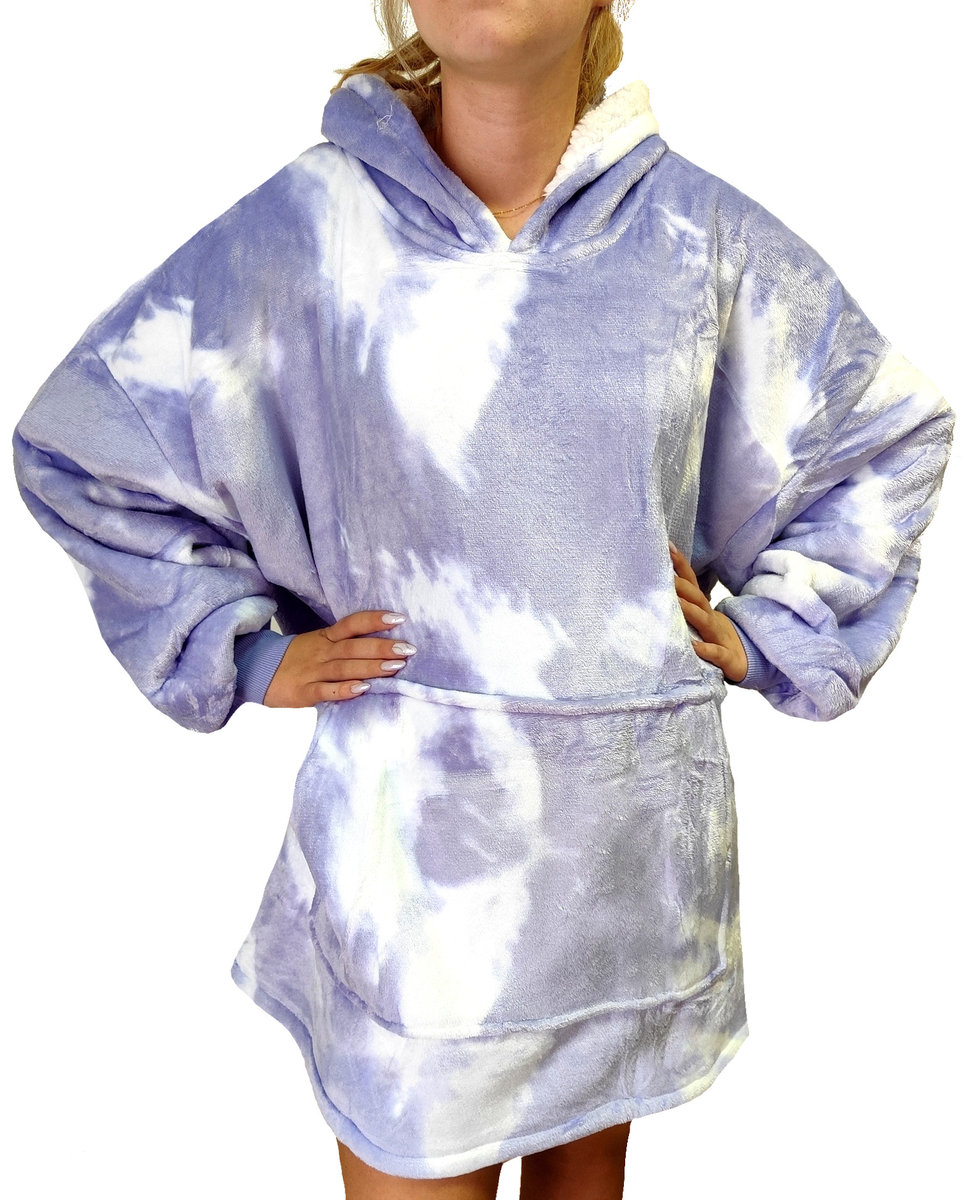 Koc z rękawami Koc bluza kocobluza Oversize Lila