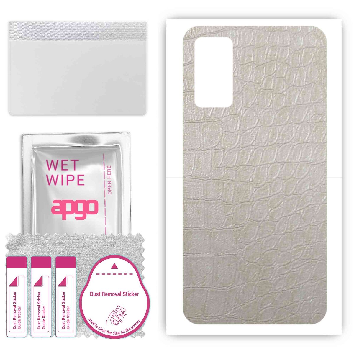 Folia naklejka skórka strukturalna na TYŁ do ZTE Blade A31 -  Skóra Krokodyla Biała - apgo SKINS