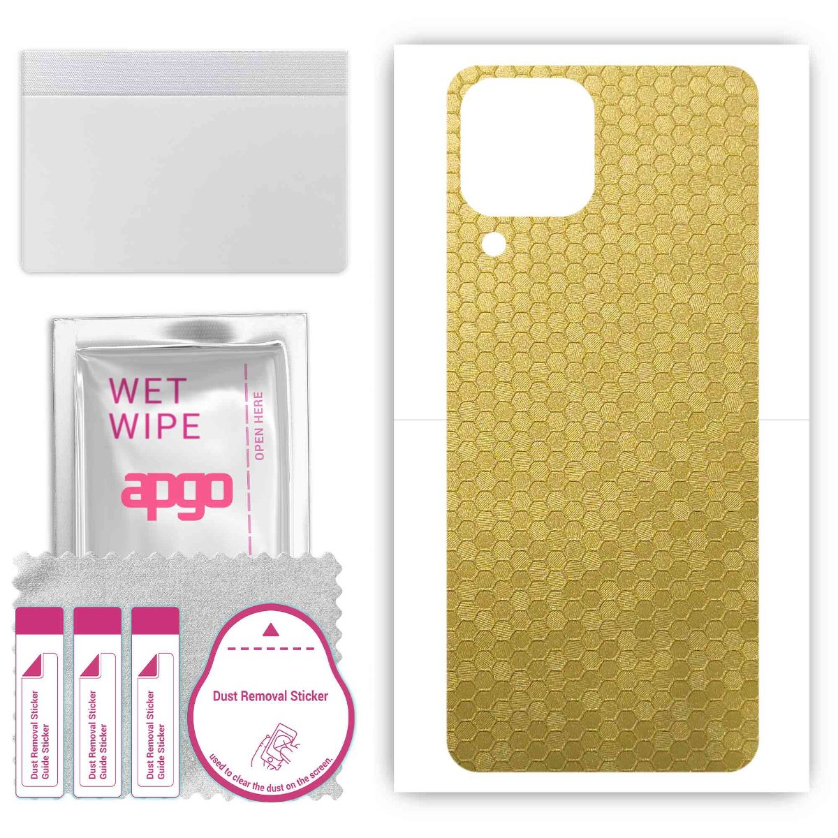 Folia naklejka skórka strukturalna na TYŁ do Samsung Galaxy F62 -  Plaster Miodu Złoty - apgo SKINS