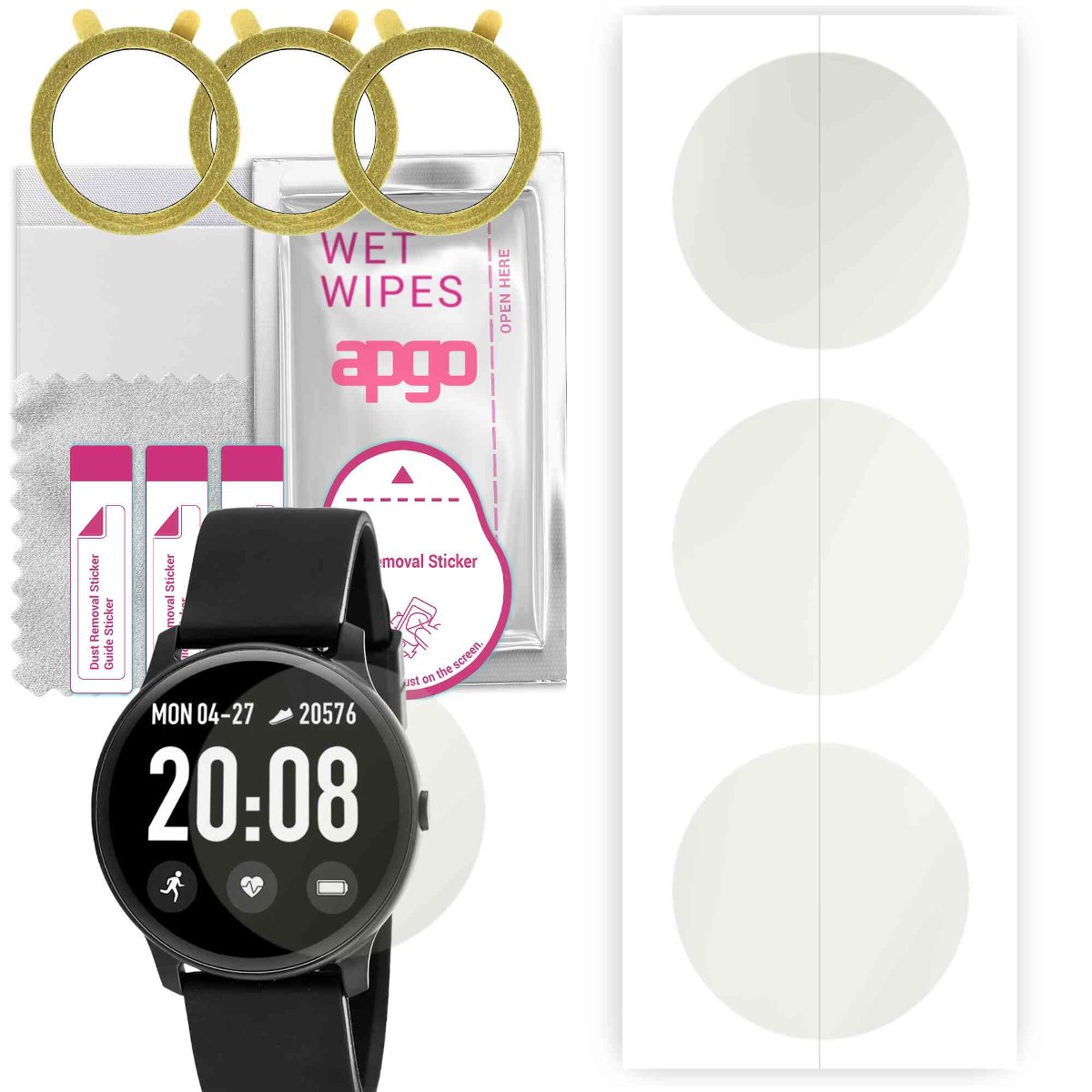 3x Folia hydrożelowa MATOWA do Rubicon RNCE40 - apgo Smartwatch Hydrogel MATTE Protection Ochrona na ekran smartwatcha