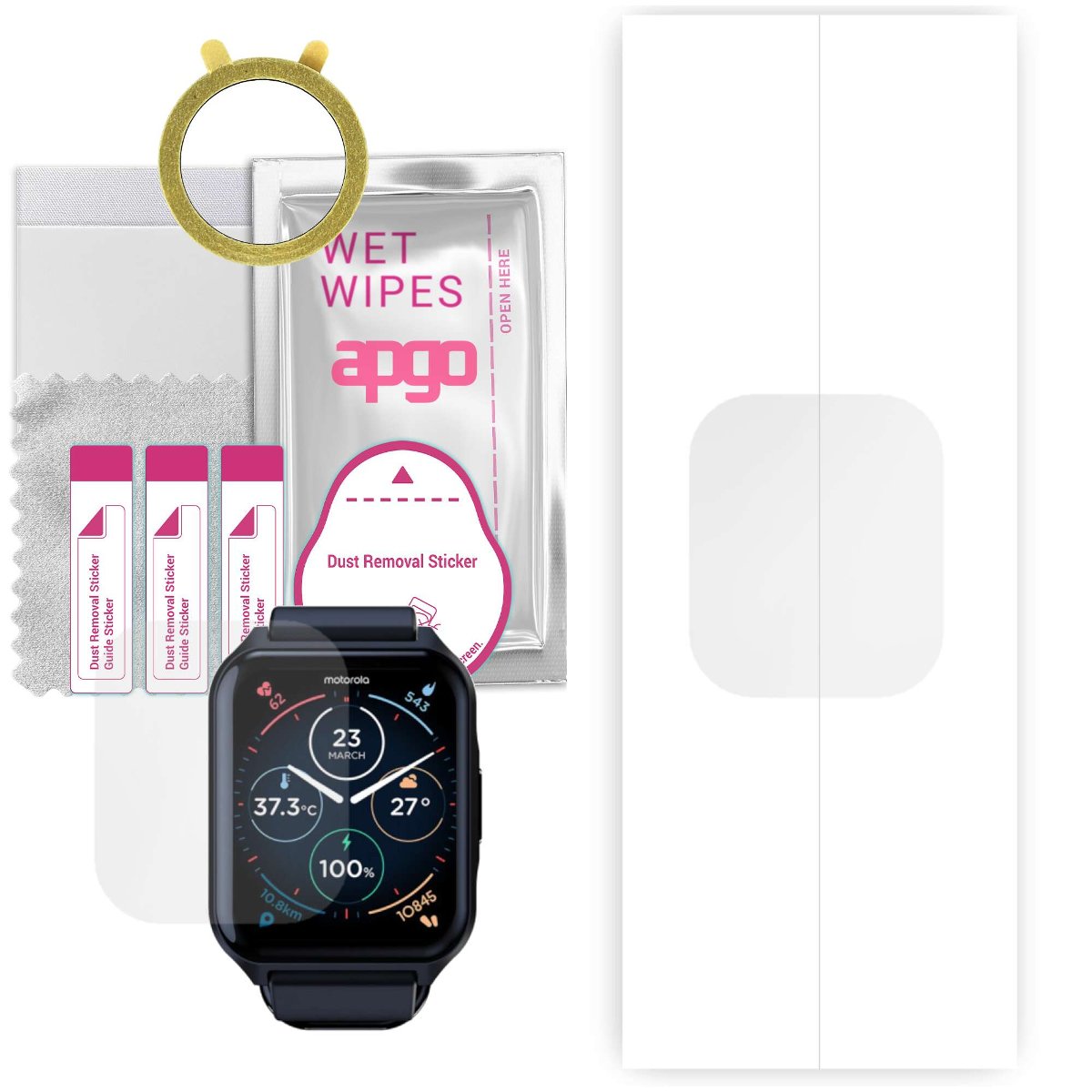 1x Folia hydrożelowa do Motorola Moto Watch 70 - apgo Smartwatch Hydrogel Protection Ochrona na ekran smartwatcha
