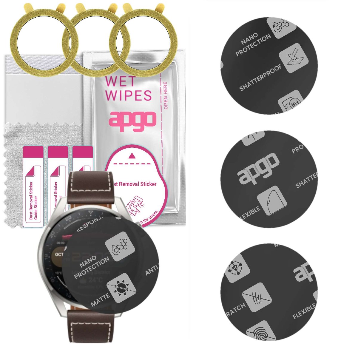 3x Szkło Hybrydowe MATOWE do Huawei Watch 3 Pro