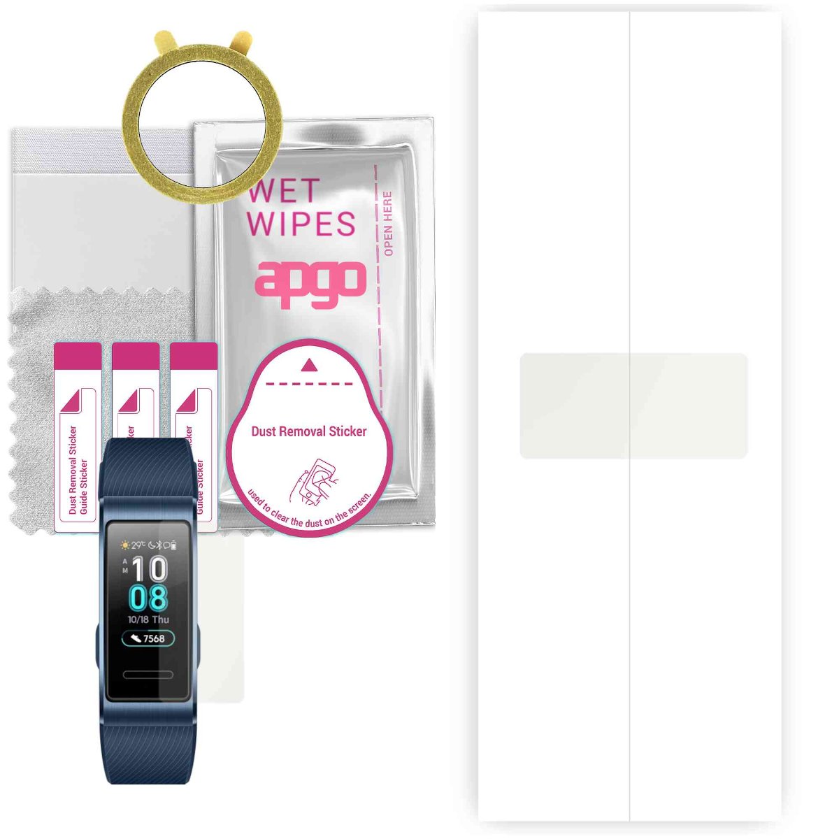 1x Folia hydrożelowa MATOWA do Huawei Band 3 Pro - apgo Smartwatch Hydrogel MATTE Protection Ochrona na ekran smartwatcha