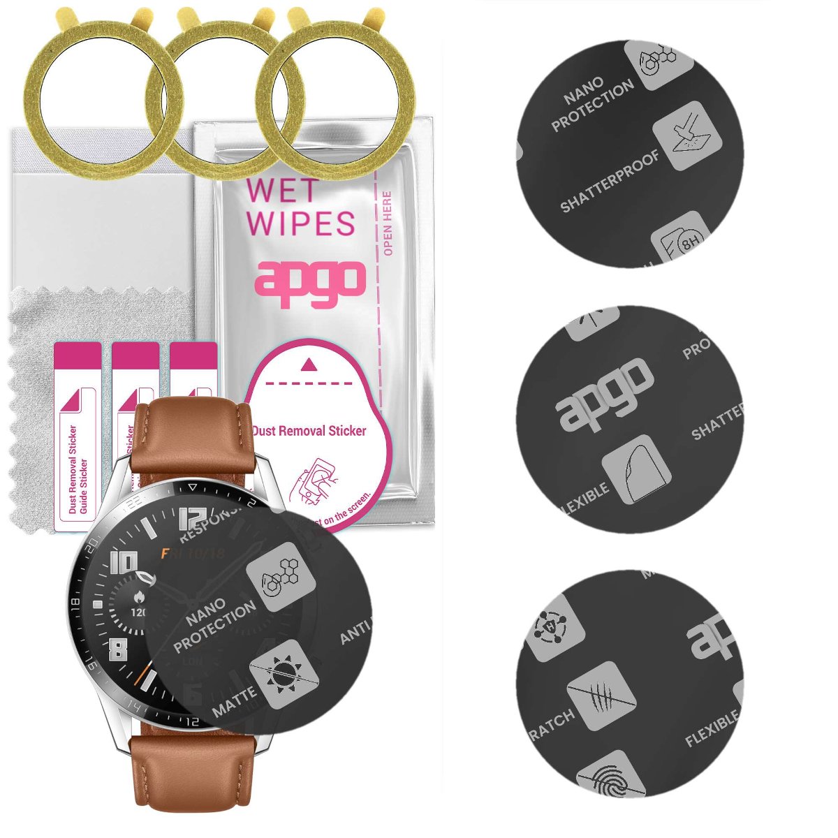 3x Szkło Hybrydowe MATOWE do Huawei Watch GT 2 46mm
