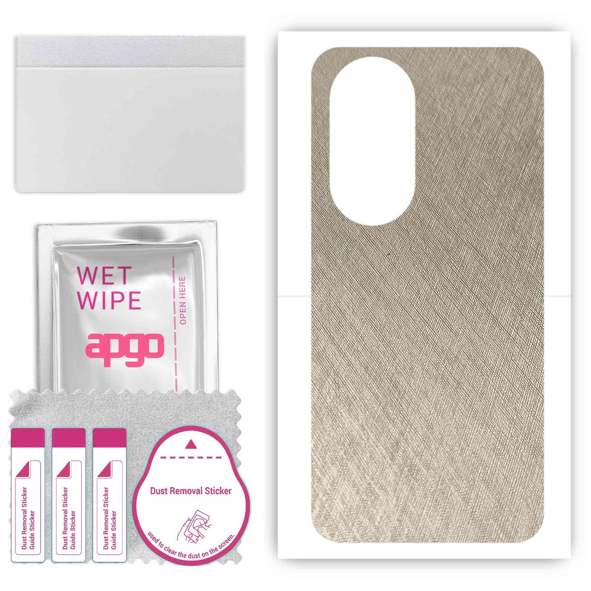 Folia naklejka skórka strukturalna na TYŁ do Oppo A98 5G -  Tytan Srebrny - apgo SKINS