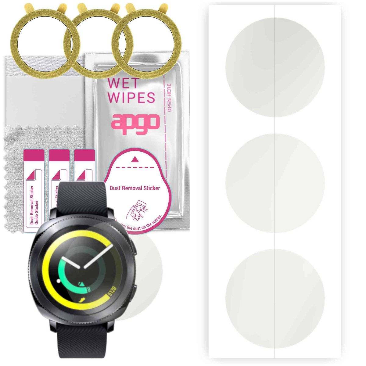 3x Folia hydrożelowa MATOWA do Samsung Gear Sport - apgo Smartwatch Hydrogel MATTE Protection Ochrona na ekran smartwatcha