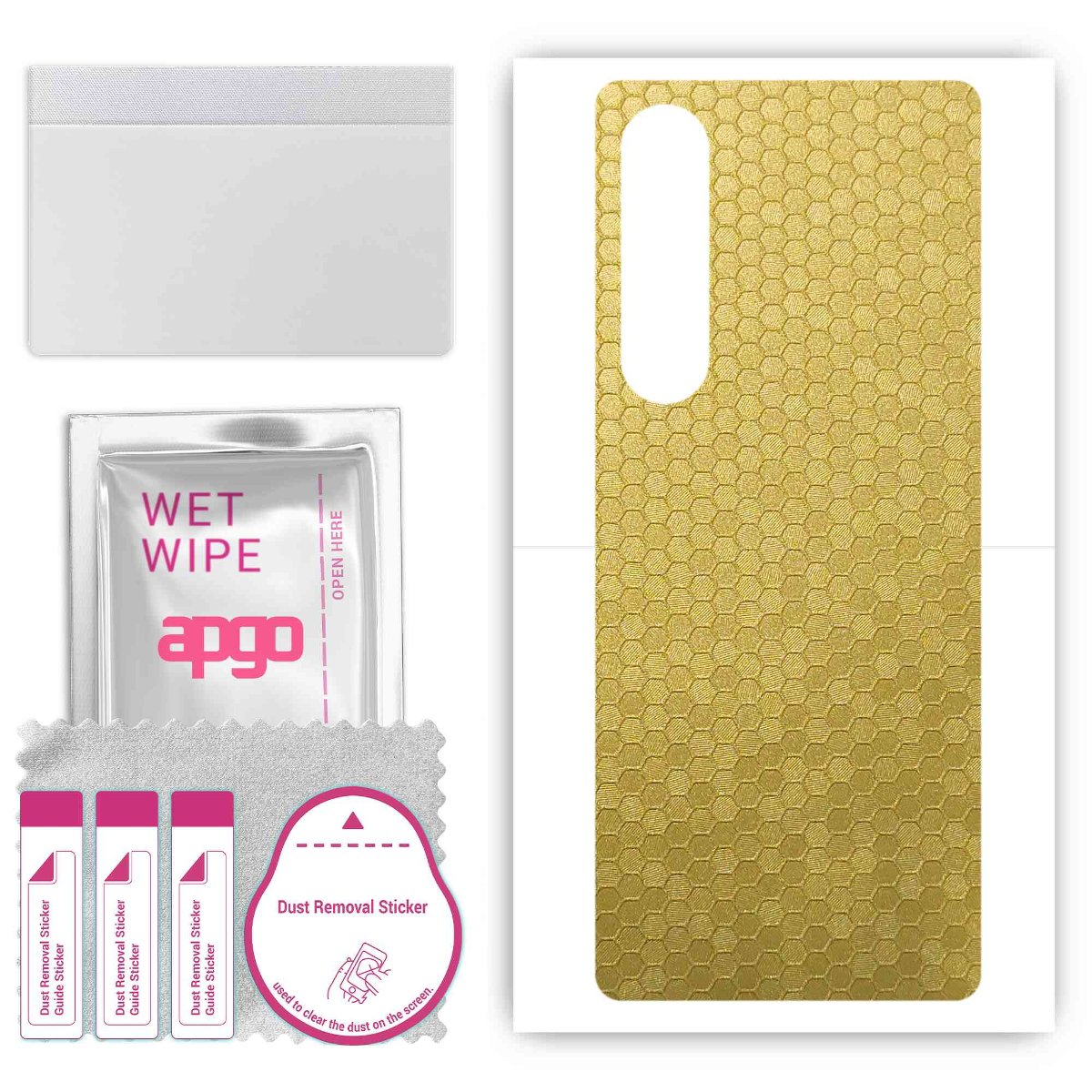 Folia naklejka skórka strukturalna na TYŁ do Sony Xperia 1 V -  Plaster Miodu Złoty - apgo SKINS