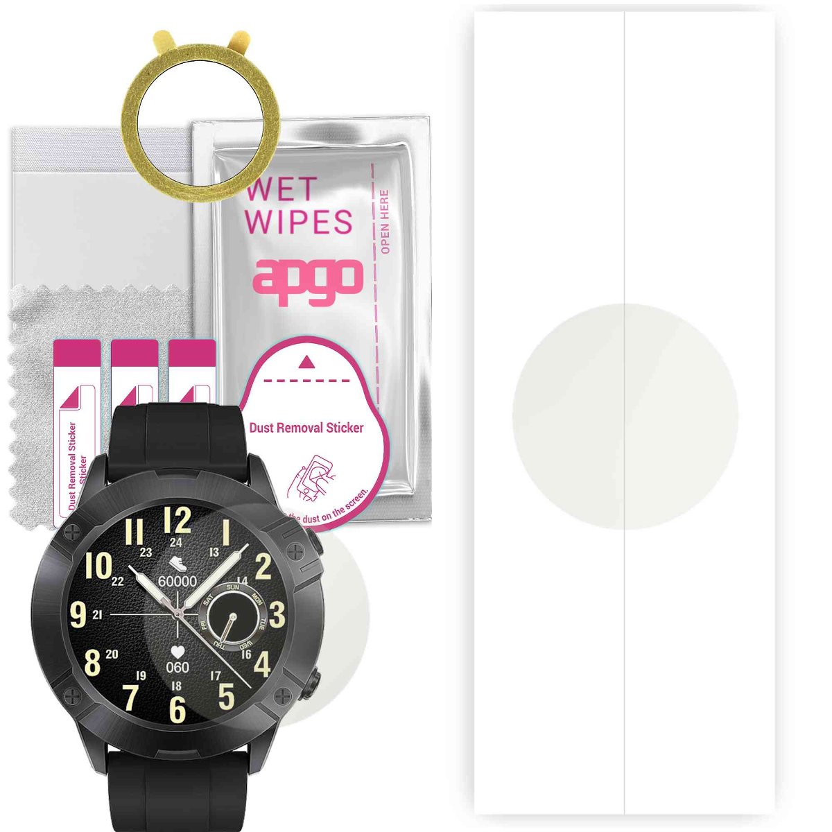 1x Folia hydrożelowa MATOWA do Cubot N1 - apgo Smartwatch Hydrogel MATTE Protection Ochrona na ekran smartwatcha