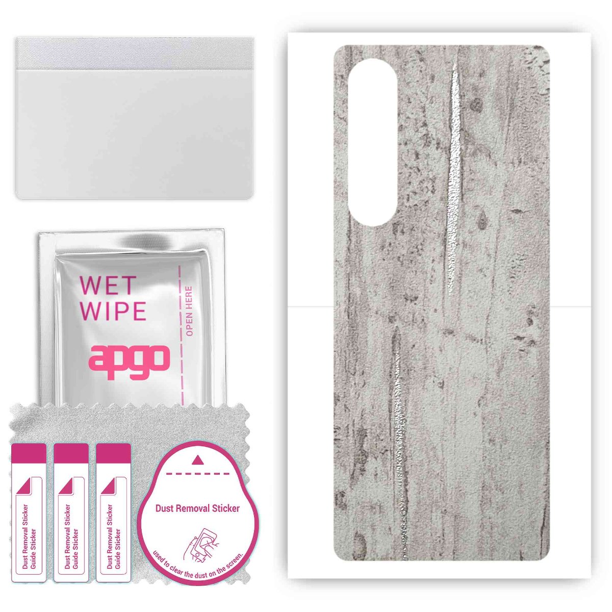 Folia naklejka skórka strukturalna na TYŁ do Sony Xperia 1 V -  Beton Srebrne Paski - apgo SKINS