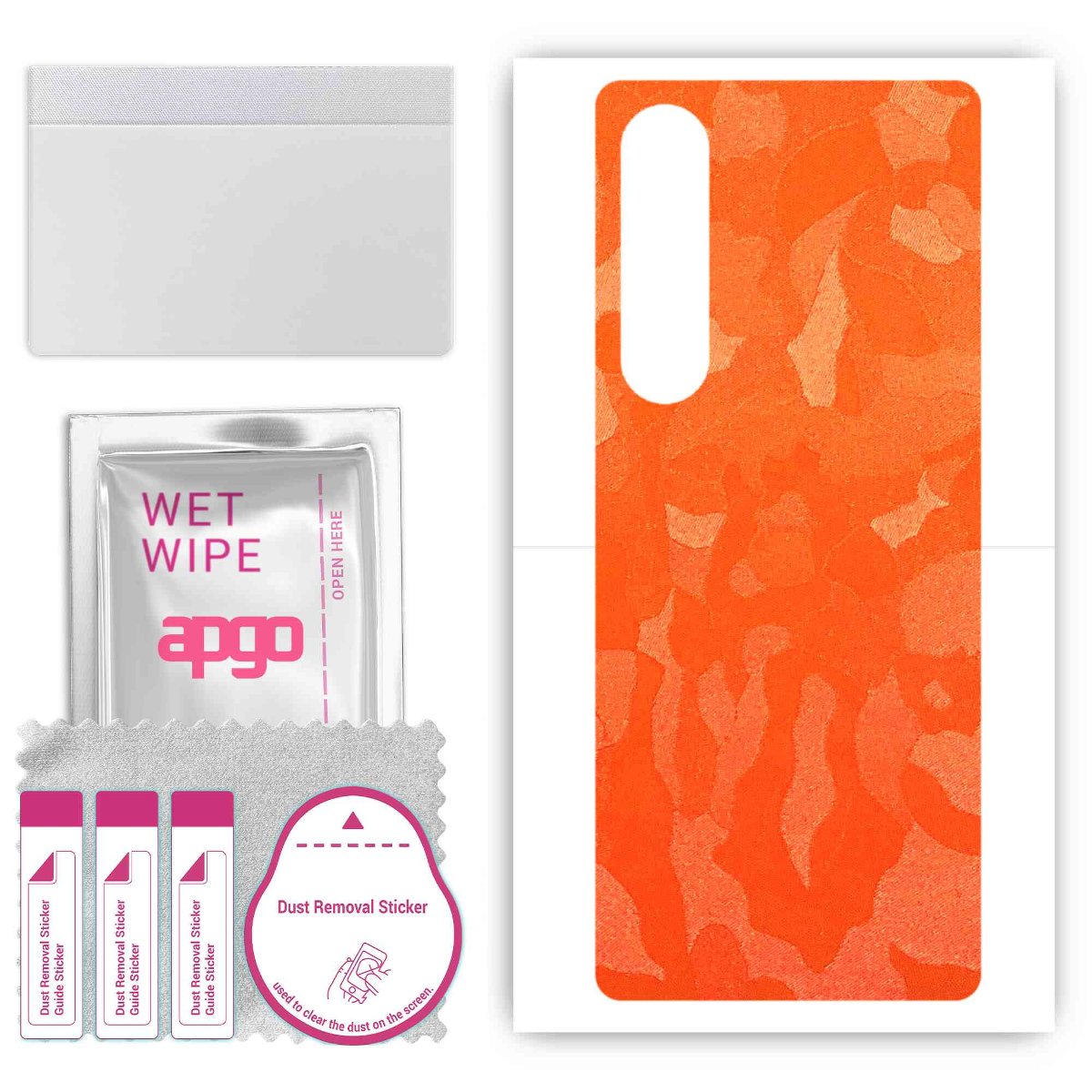 Folia naklejka skórka strukturalna na TYŁ do Sony Xperia 1 V -  Moro | Camo Pomarańczowy - apgo SKINS