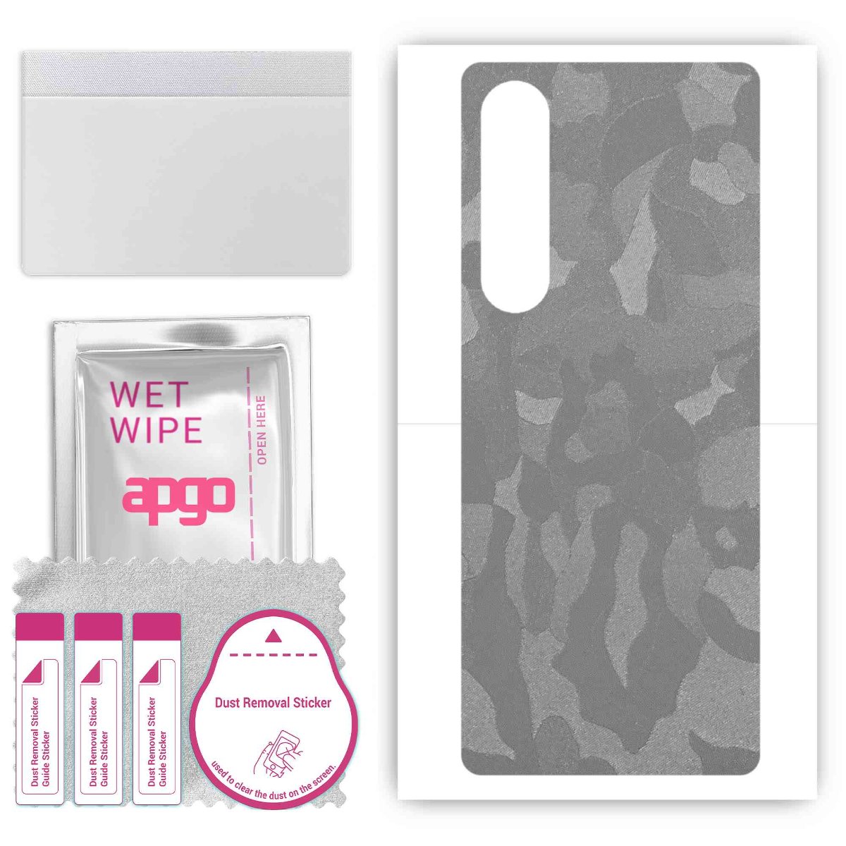 Folia naklejka skórka strukturalna na TYŁ do Sony Xperia 1 V -  Moro | Camo Srebrny - apgo SKINS