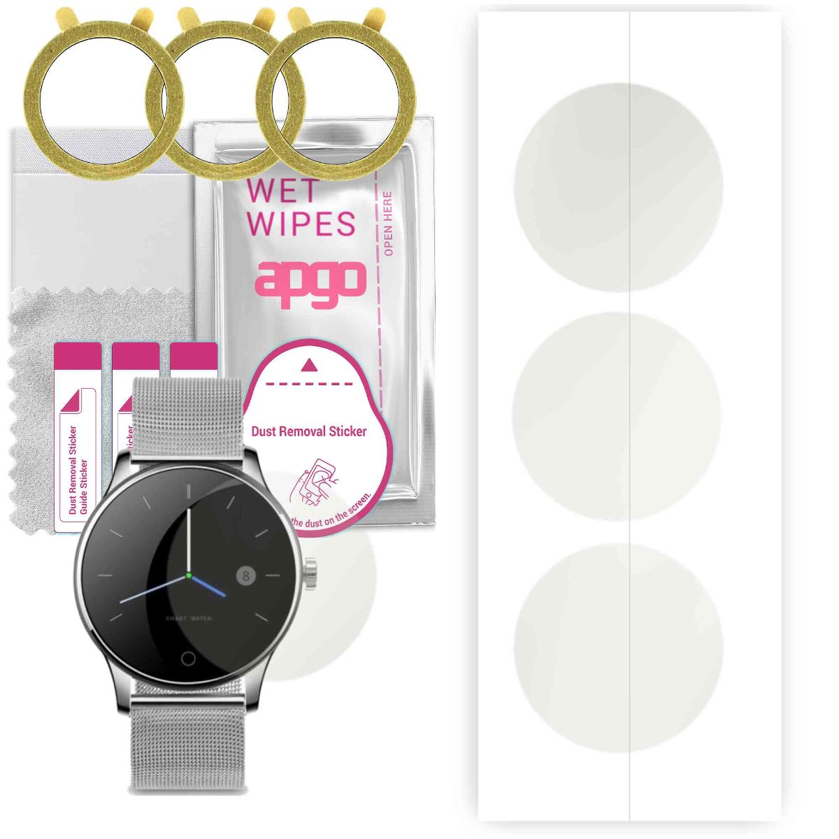3x Folia hydrożelowa MATOWA do Overmax Touch 2.5 - apgo Smartwatch Hydrogel MATTE Protection Ochrona na ekran smartwatcha