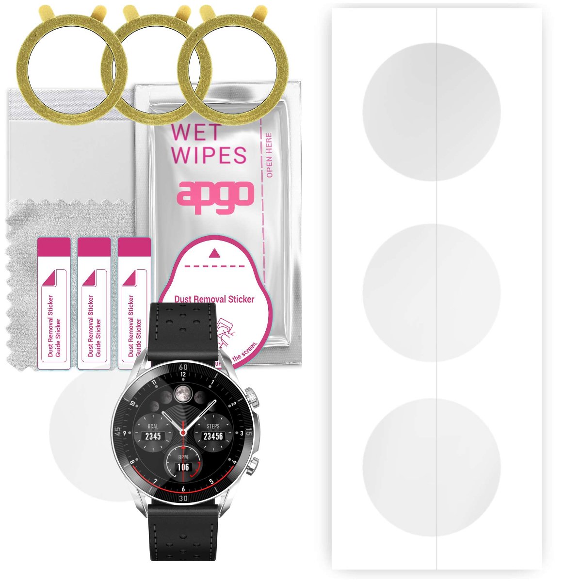 3x Folia hydrożelowa do Garett V10 - apgo Smartwatch Hydrogel Protection Ochrona na ekran smartwatcha