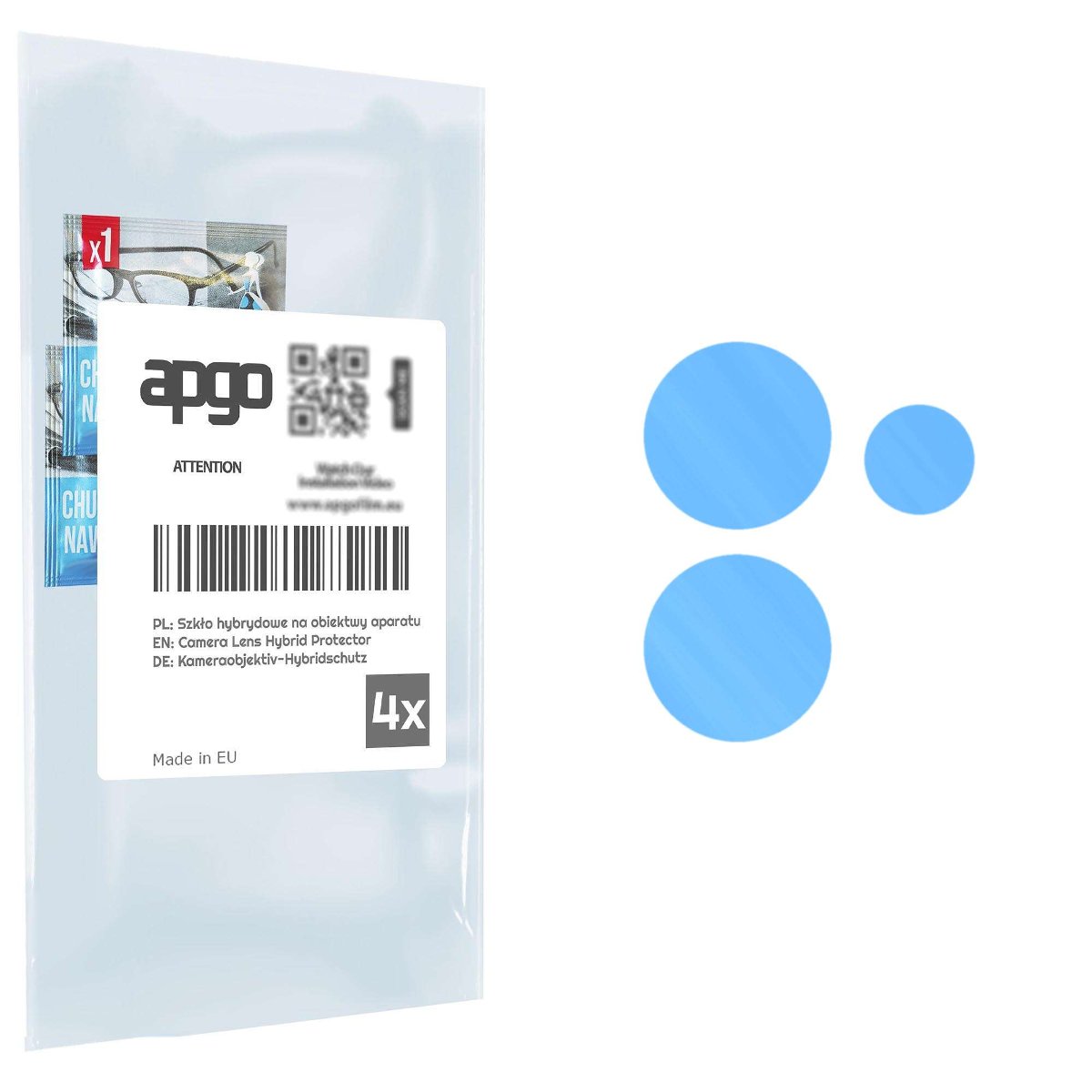 4x Szkło hybrydowe na aparat obiektyw kamerę 9H do Infinix Note 30 VIP - apgo hybrid Camera Lens Protector