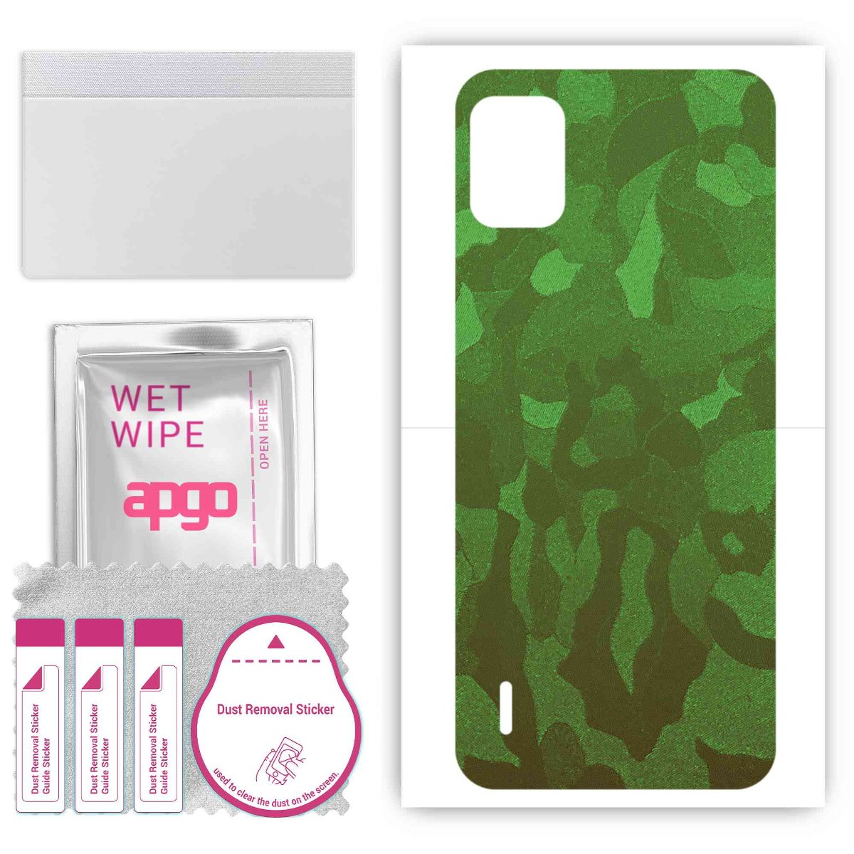 Folia naklejka skórka strukturalna na TYŁ do Nokia C12 Pro -  Moro | Camo Zielony - apgo SKINS