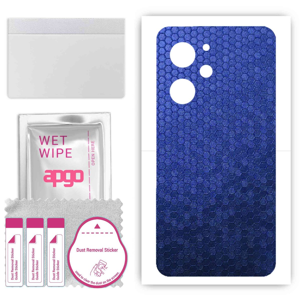 Folia naklejka skórka strukturalna na TYŁ do Xiaomi Redmi 12 -  Plaster Miodu Niebieski - apgo SKINS