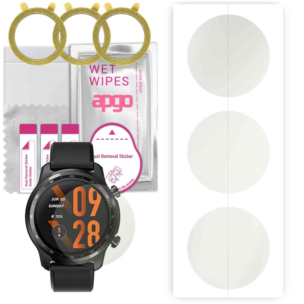 3x Folia hydrożelowa MATOWA do Mobvoi TicWatch Pro 3 Ultra - apgo Smartwatch Hydrogel MATTE Protection Ochrona na ekran smartwatcha