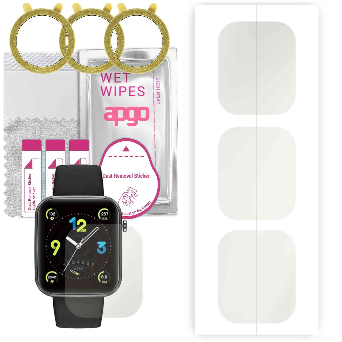 3x Folia hydrożelowa MATOWA do Colmi P15 - apgo Smartwatch Hydrogel MATTE Protection Ochrona na ekran smartwatcha