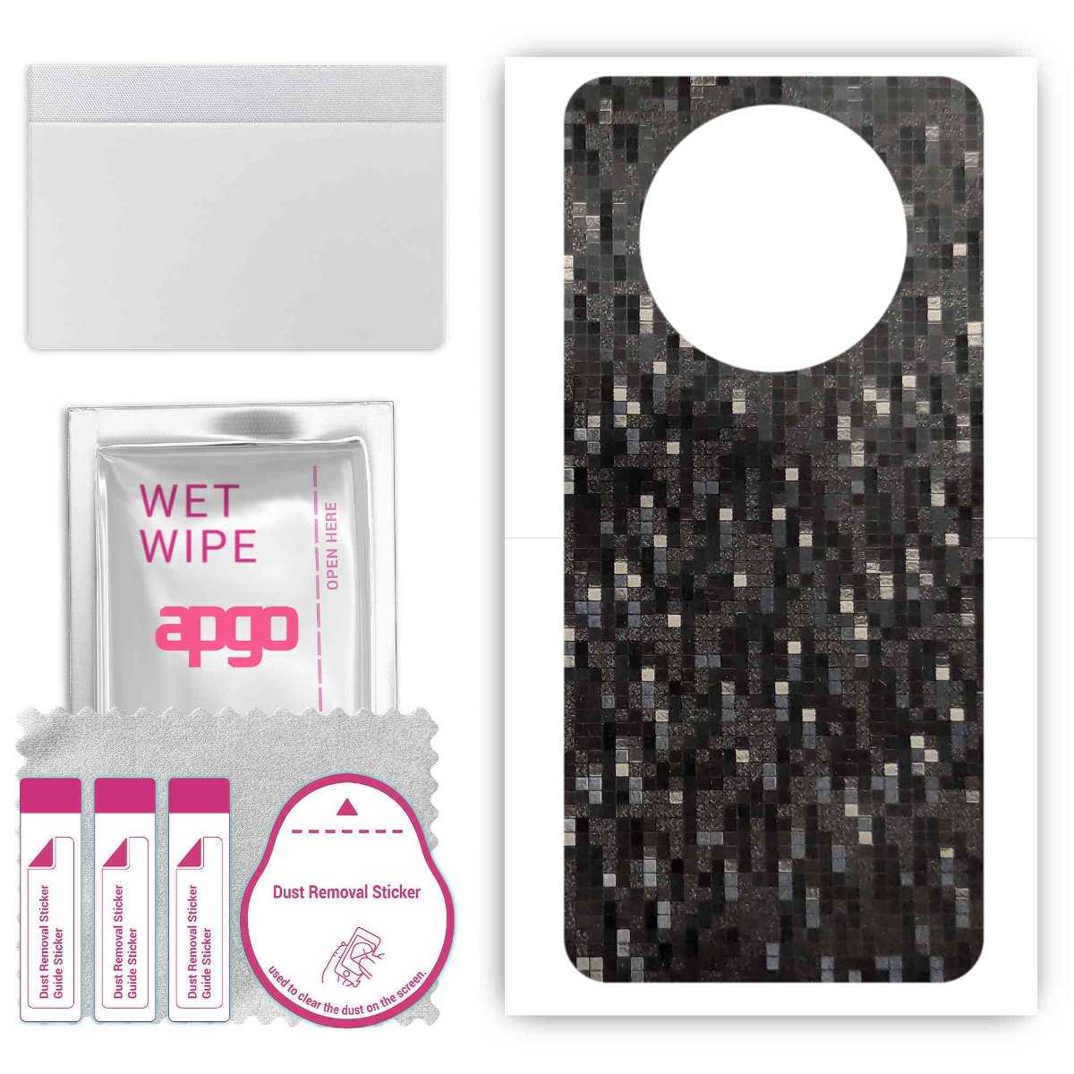 Folia naklejka skórka strukturalna na TYŁ do Realme Narzo 60 5G -  Carbon Pixel Czarny - apgo SKINS