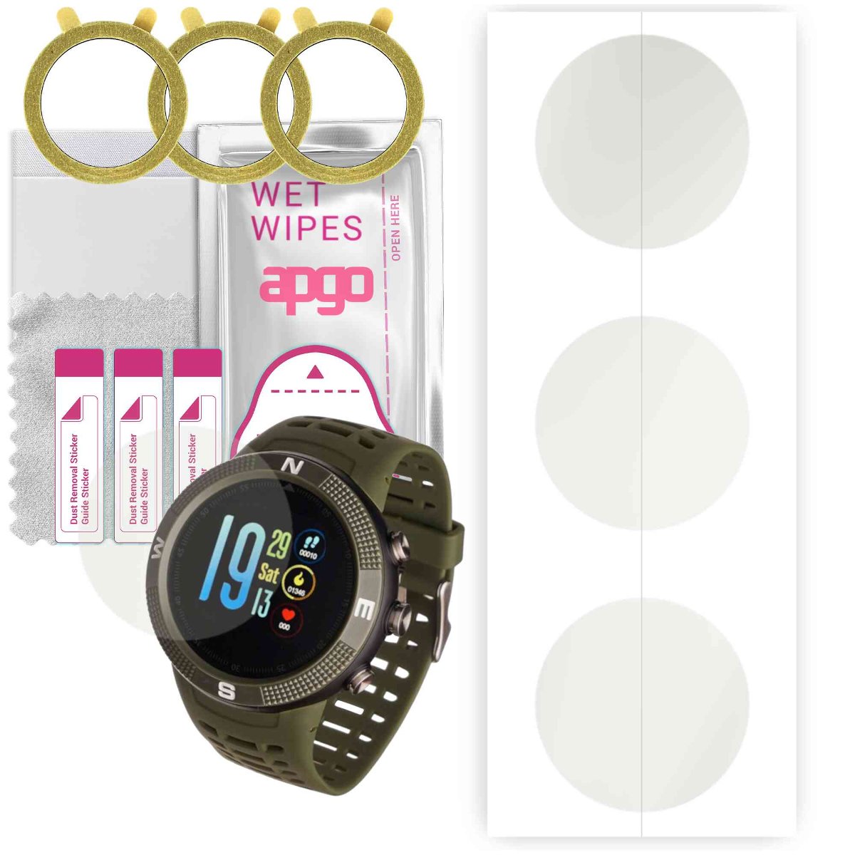 3x Folia hydrożelowa MATOWA do Garett Sport 27 GPS - apgo Smartwatch Hydrogel MATTE Protection Ochrona na ekran smartwatcha