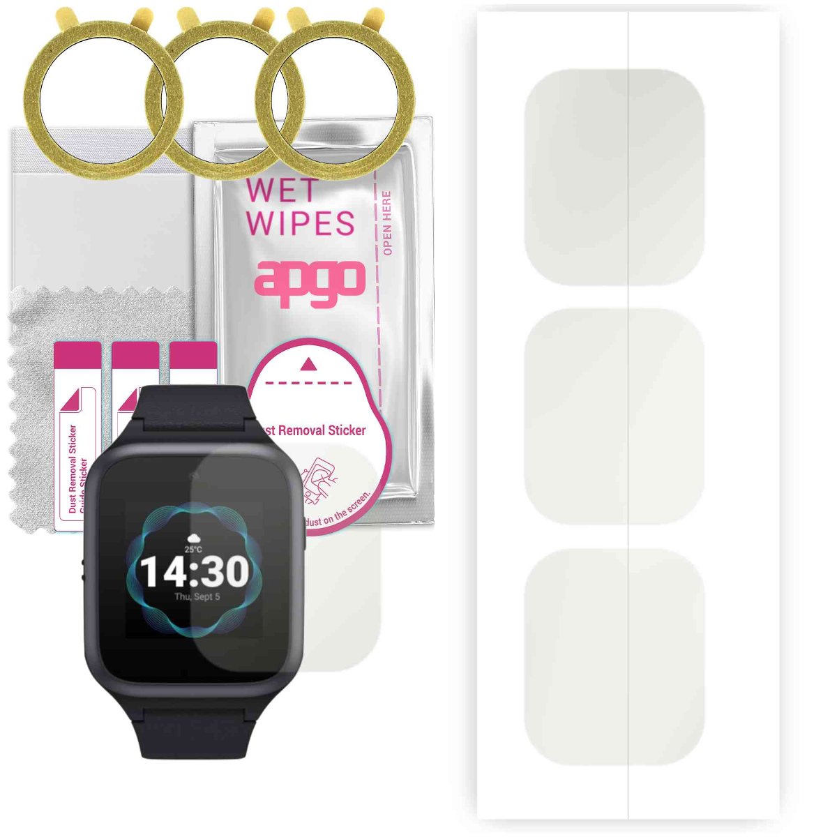 3x Folia hydrożelowa MATOWA do TCL Movetime MT40S - apgo Smartwatch Hydrogel MATTE Protection Ochrona na ekran smartwatcha