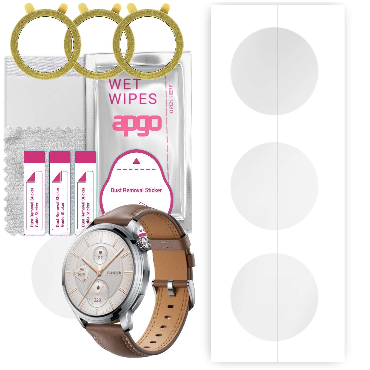 3x Folia hydrożelowa do Honor Watch 4 Pro - apgo Smartwatch Hydrogel Protection Ochrona na ekran smartwatcha