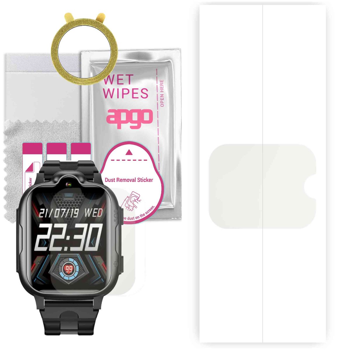 1x Folia hydrożelowa MATOWA do Bemi Play 4G - apgo Smartwatch Hydrogel MATTE Protection Ochrona na ekran smartwatcha