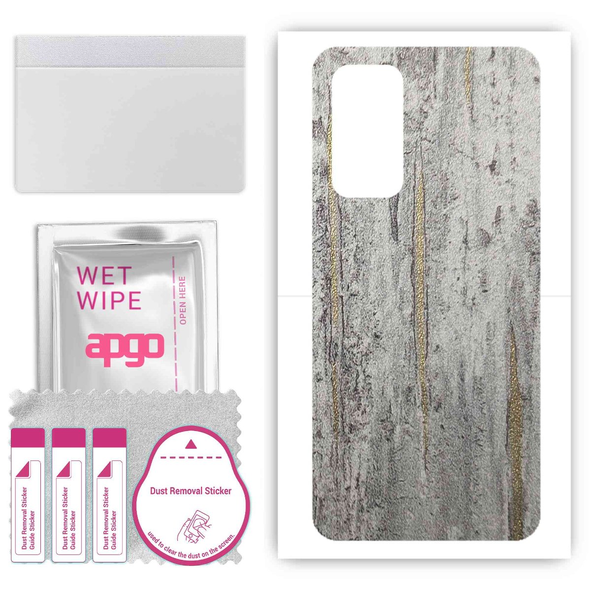 Folia naklejka skórka strukturalna na TYŁ do HTC Wildfire E3 Lite -  Beton Złote Paski - apgo SKINS