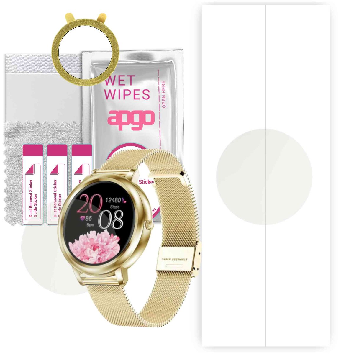 1x Folia hydrożelowa MATOWA do Pacific Gold PC00156 - apgo Smartwatch Hydrogel MATTE Protection Ochrona na ekran smartwatcha