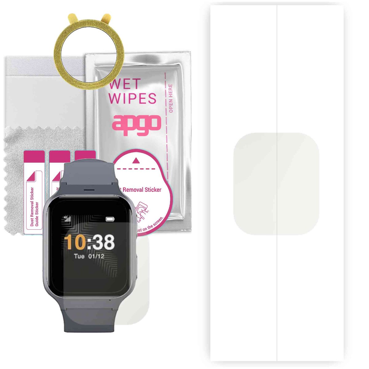 1x Folia hydrożelowa MATOWA do TCL Safety Watch MT43AX - apgo Smartwatch Hydrogel MATTE Protection Ochrona na ekran smartwatcha