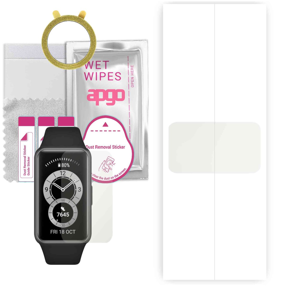 1x Folia hydrożelowa MATOWA do Huawei Band 6 - apgo Smartwatch Hydrogel MATTE Protection Ochrona na ekran smartwatcha