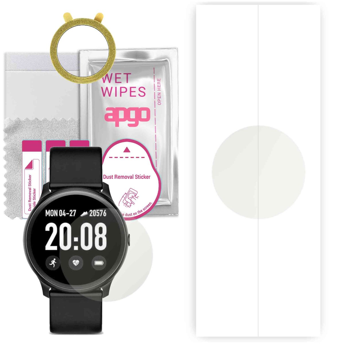 1x Folia hydrożelowa MATOWA do Pacific Black PC00146 - apgo Smartwatch Hydrogel MATTE Protection Ochrona na ekran smartwatcha