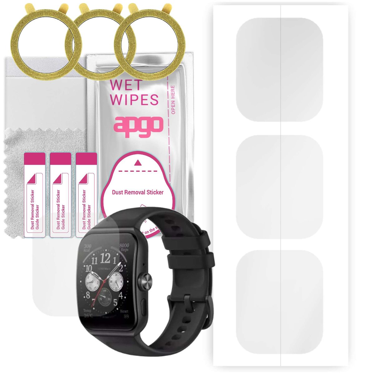 3x Folia hydrożelowa do Oppo Watch 4 Pro - apgo Smartwatch Hydrogel Protection Ochrona na ekran smartwatcha