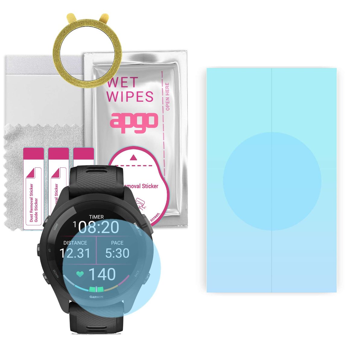 1x Folia hydrożelowa do Garmin Forerunner 265 -  apgo HD HQ FLEX Smartwatch Hydrogel Protection Ochrona na ekran smartwatcha