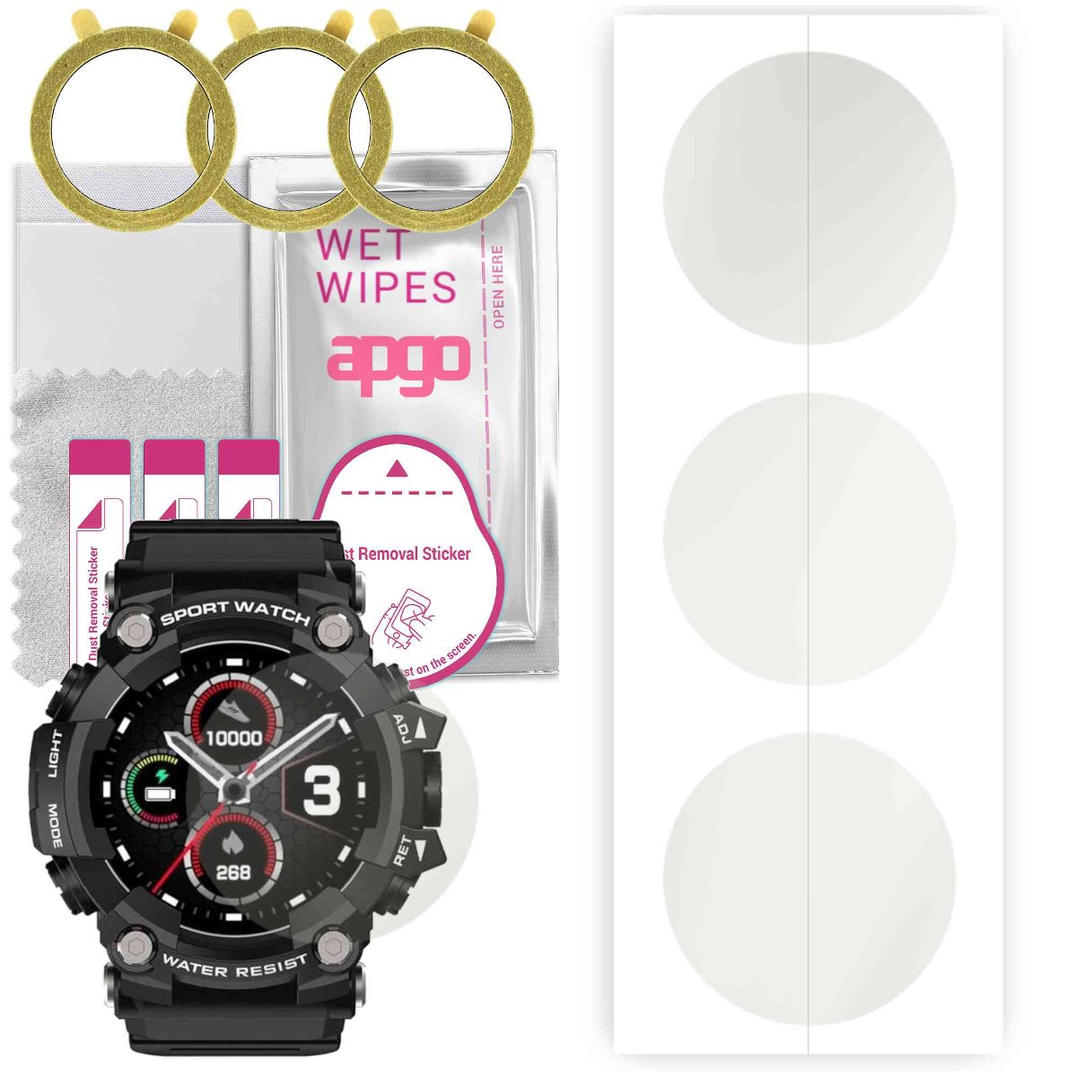 3x Folia hydrożelowa MATOWA do Manta SWT03BP - apgo Smartwatch Hydrogel MATTE Protection Ochrona na ekran smartwatcha