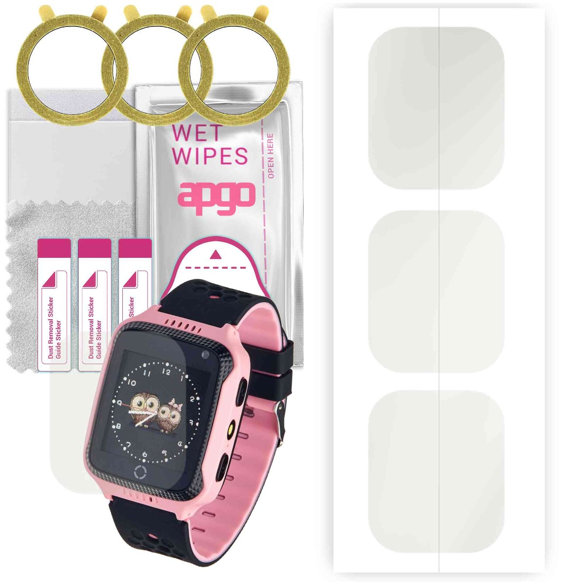 3x Folia hydrożelowa MATOWA do Garett GPS Junior 2 (dla dzieci) - apgo Smartwatch Hydrogel MATTE Protection Ochrona na ekran smartwatcha