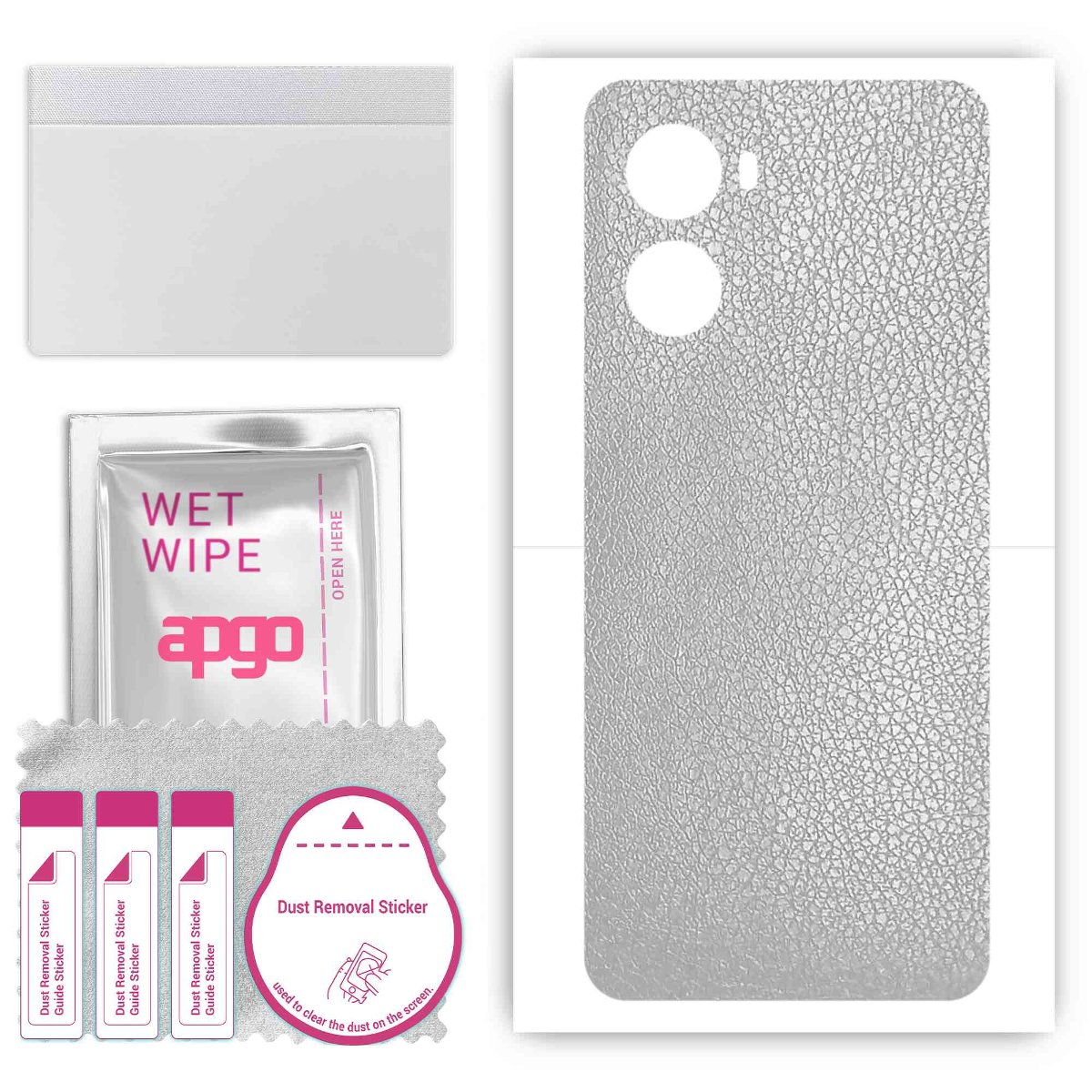 Folia naklejka skórka strukturalna na TYŁ do Umidigi G3 -  Skóra Srebrna - apgo SKINS