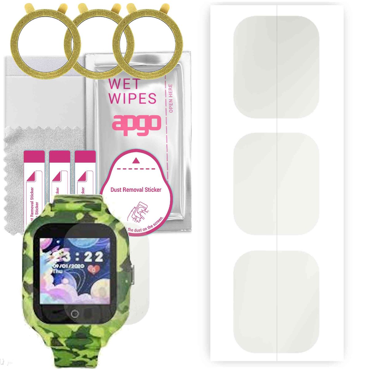 3x Folia hydrożelowa MATOWA do Garett Kids Moro 4G - apgo Smartwatch Hydrogel MATTE Protection Ochrona na ekran smartwatcha