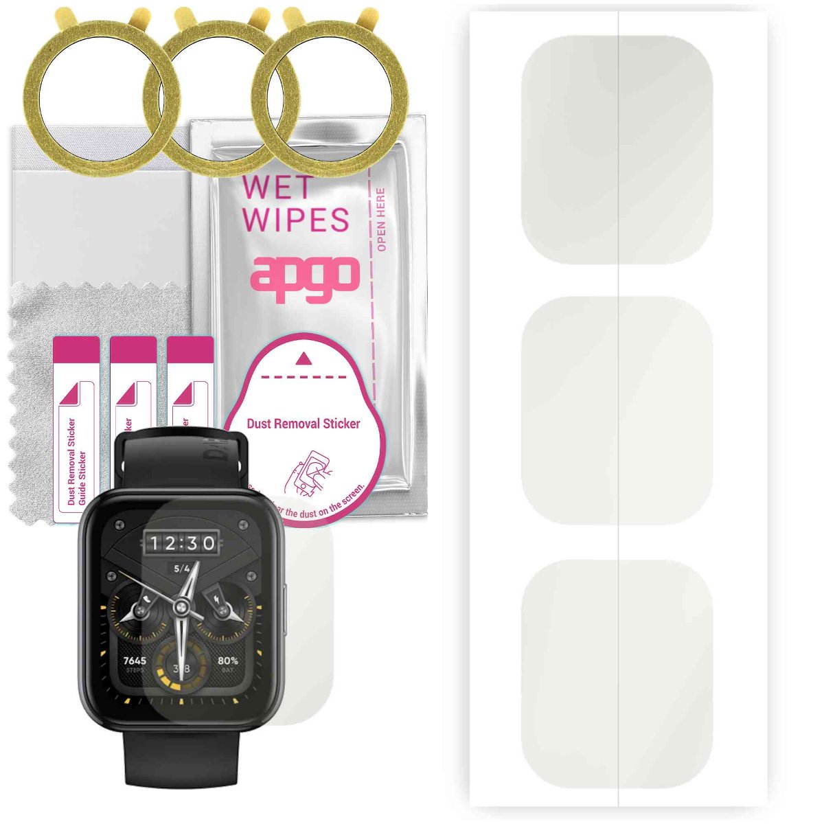 3x Folia hydrożelowa MATOWA do Realme Watch 2 Pro - apgo Smartwatch Hydrogel MATTE Protection Ochrona na ekran smartwatcha
