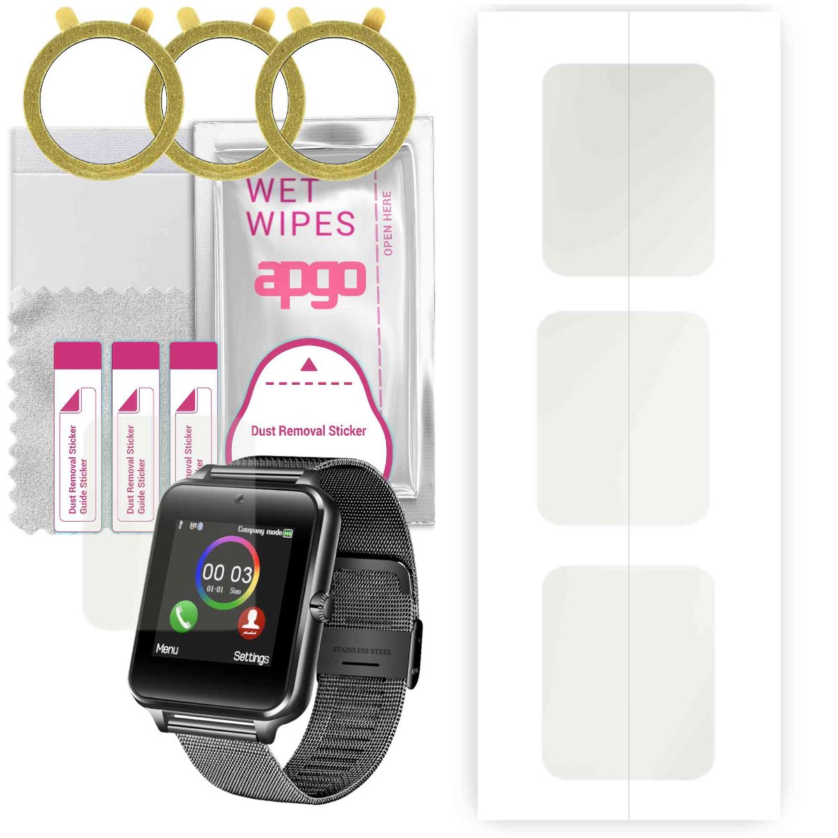 3x Folia hydrożelowa MATOWA do DexXer GT08 METAL2 - apgo Smartwatch Hydrogel MATTE Protection Ochrona na ekran smartwatcha