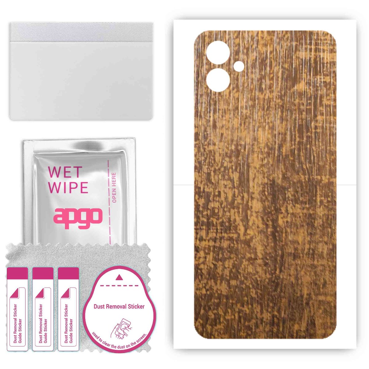 Folia naklejka skórka strukturalna na TYŁ do Samsung Galaxy F14 -  Drewno Dąb Stary - apgo SKINS