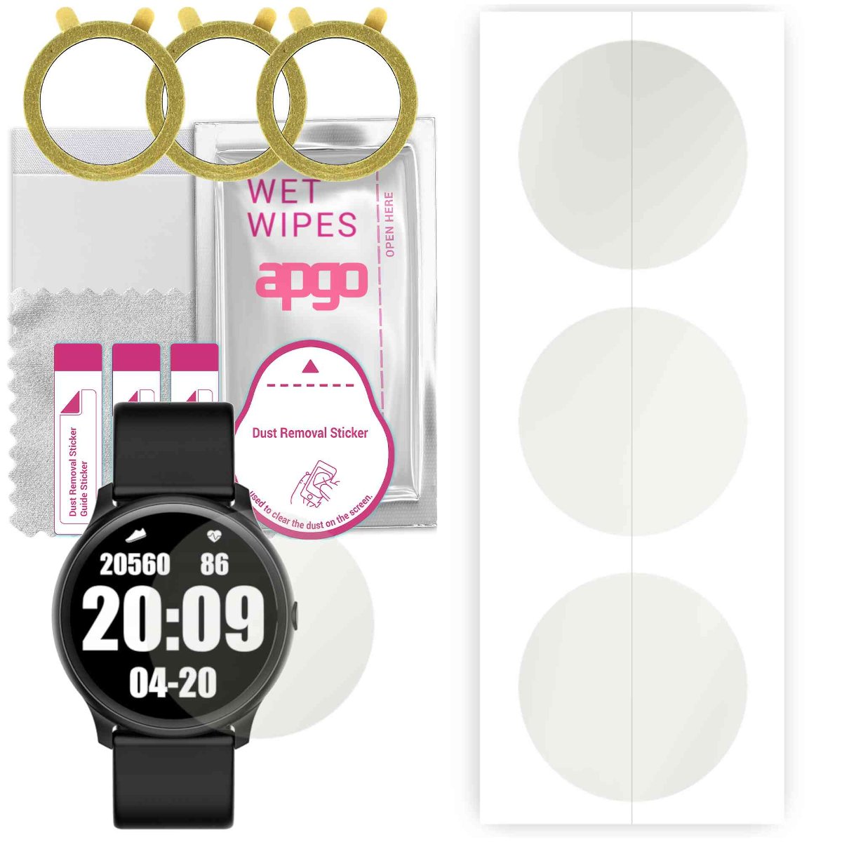 3x Folia hydrożelowa MATOWA do Kello K13 - apgo Smartwatch Hydrogel MATTE Protection Ochrona na ekran smartwatcha