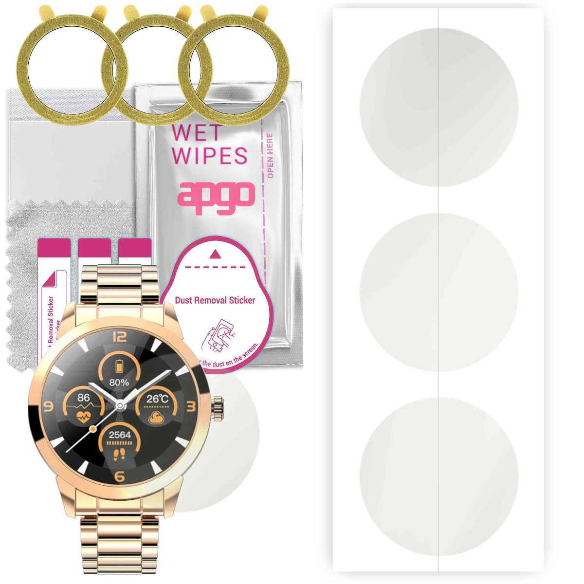 3x Folia hydrożelowa MATOWA do Kello K50 2021 2022 - apgo Smartwatch Hydrogel MATTE Protection Ochrona na ekran smartwatcha