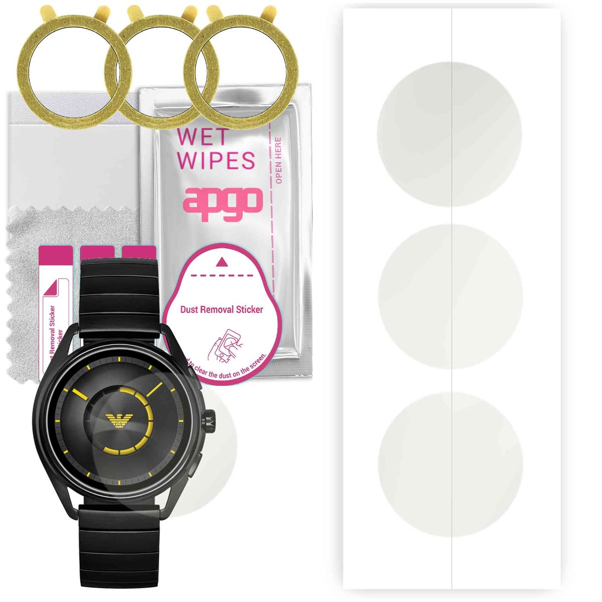3x Folia hydrożelowa MATOWA do Emporio Armani ART 5007 - apgo Smartwatch Hydrogel MATTE Protection Ochrona na ekran smartwatcha