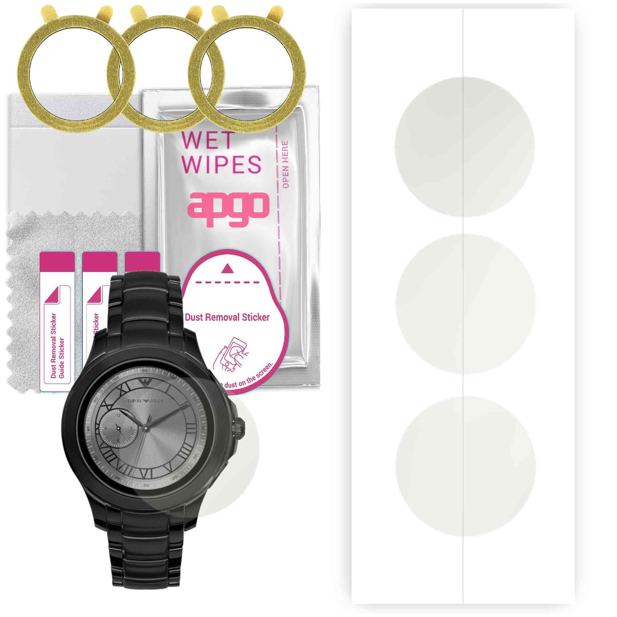 3x Folia hydrożelowa MATOWA do Emporio Armani ART 5011 - apgo Smartwatch Hydrogel MATTE Protection Ochrona na ekran smartwatcha