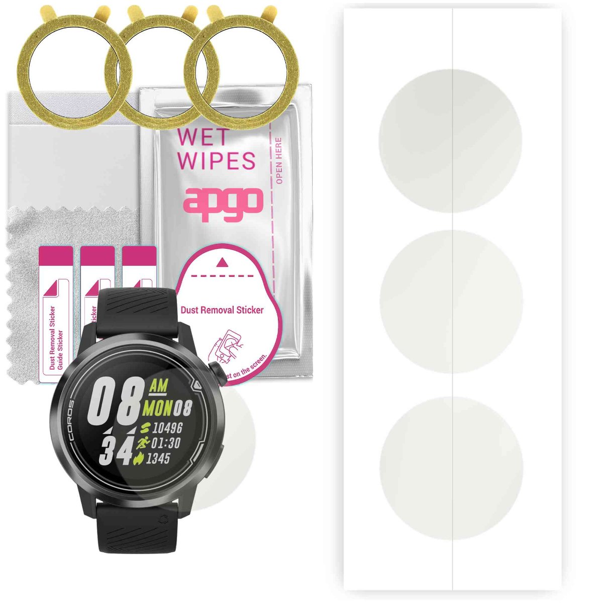 3x Folia hydrożelowa MATOWA do Coros Apex 46mm - apgo Smartwatch Hydrogel MATTE Protection Ochrona na ekran smartwatcha