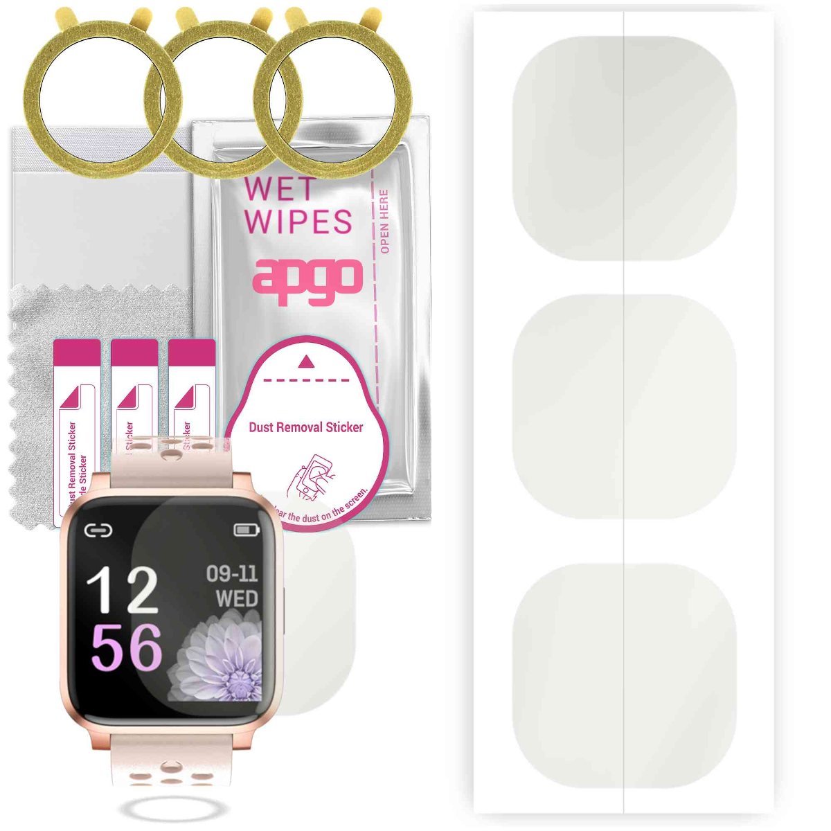 3x Folia hydrożelowa MATOWA do Rubicon RNCE58 - apgo Smartwatch Hydrogel MATTE Protection Ochrona na ekran smartwatcha
